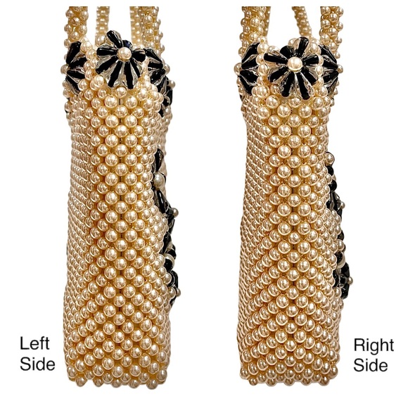 Vintage Floral Faux Pearl and Acrylic Beaded Evening Cocktail Wedding Bag EUC - Picture 5 of 13